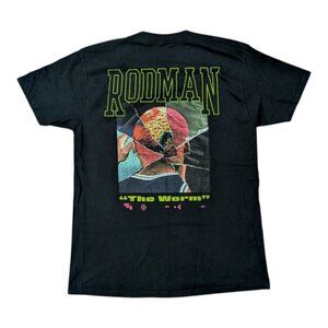 Rodman Apparel T Shirt Mens Large Black The Worm Dennis Rodman Two Sided Graphic